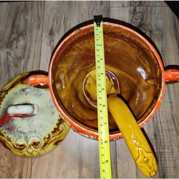 Marcia Of California Vintage Mid Century Soup Tureen MU-1 USA Plate Bowls &Ladle - Picture 5 of 13